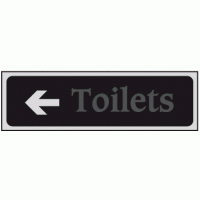 Toilets arrow left sign