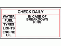 Check daily in case of breakdown ring