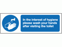 In the interest of hygiene please was...
