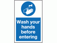 Wash your hands before entering sign