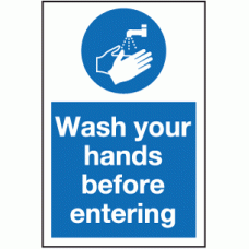 Wash your hands before entering sign