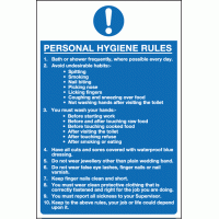Personal hygiene rules sign