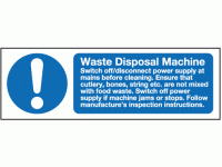 Waste disposal machine sign