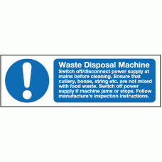 Waste disposal machine sign