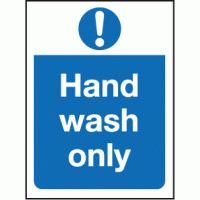 Hand wash only sign