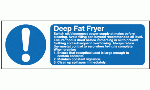 Deep fat fryer sign