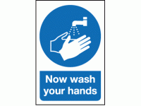 Now wash your hands sign