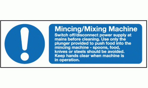 Mincing mixing machine sign