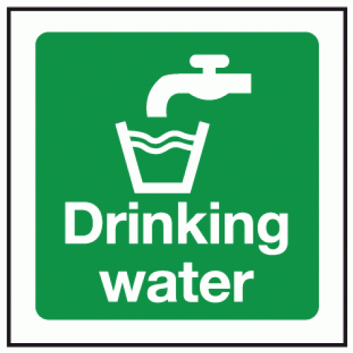 Self adhesive sticker 100mm x 100mm Drinking water safety sign 