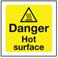 Danger hot surface sign