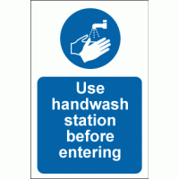Use Hand wash Station Before Entering Sign