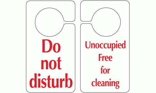 Do not disturb hook on door sign