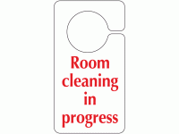Room cleaning in progress hook on doo...