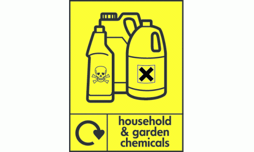 household & garden chemicals recycle & icon sign