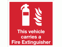This vehicle carries a fire extinguis...