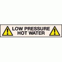 Low pressure hot water labels - Pipeline labels