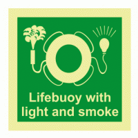 Lifebuoy With Light And Smoke Photoluminescent IMO Safety Sign