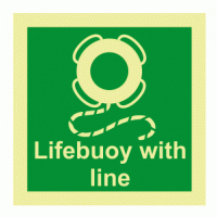 Lifebuoy With Line Photoluminescent IMO Safety Sign