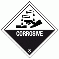 Class 8 Corrosive 8 - 250 labels per roll