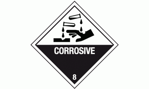 Class 8 Corrosive 8 - 250 labels per roll