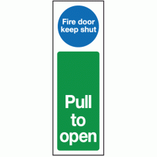 Fire door keep shut pull to open sign