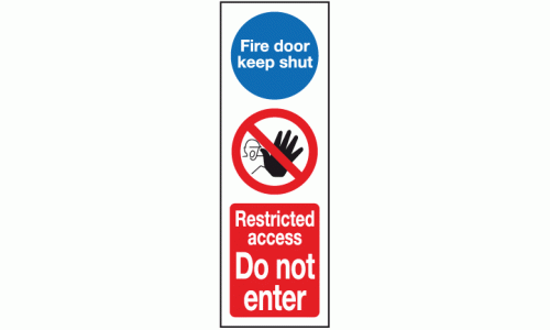 Fire door keep shut restricted access do not enter sign