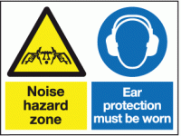 Noise hazard zone ear protection must...