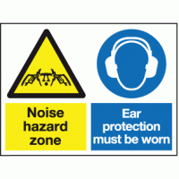 Noise hazard zone ear protection must be worn 