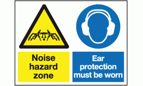 Noise hazard zone ear protection must be worn 
