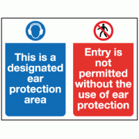 This is a designated ear protection area sign