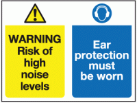 Warning risk of high noise levels ear...