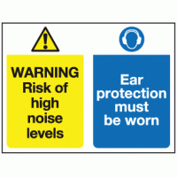 Warning risk of high noise levels ear protection must be worn