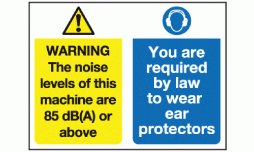 Warning the noise levels of this machine are 85 dB(A) or above you are required by law to wear ear protectors