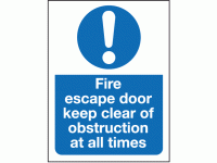 Fire escape door keep clear of obstru...