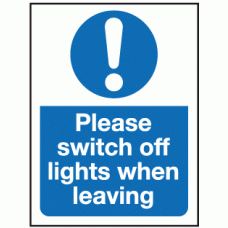 Please switch off light when leaving sign