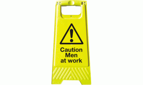 Caution men at work A-Board