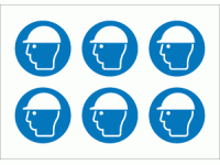 Mandatory Safety Helmet 6 Up stickers