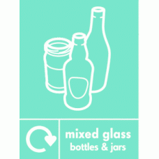 mixed glass bottles & jars recycle & icon 