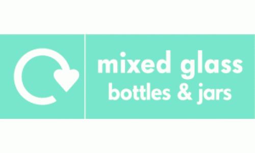 mixed glass bottles & jars recycle 