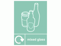 Mixed Glass Recycling Sign