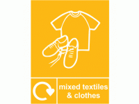 Mixed Textiles & Clothes Recycling Sign