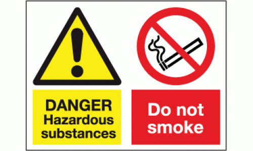 Danger hazardous substances do not smoke