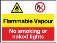Flammable vapour no smoking or naked ...