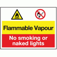 Flammable vapour no smoking or naked lights