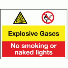 Explosive gases no smoking no naked lights