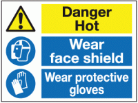 Danger hot wear face shield wear prot...