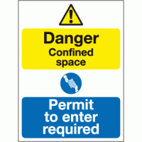 Danger confined space permit to enter required