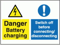 Danger battery charging swithch off b...