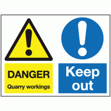 Danger quarry workings keep out sign