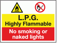L.P.G. highly flammable no smoking or...